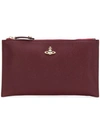 Vivienne Westwood Logo Plaque Clutch Bag In Red