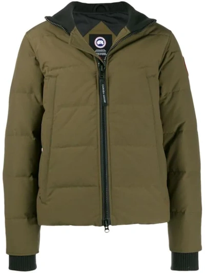 Canada Goose Contrast Collar Padded Jacket In Green