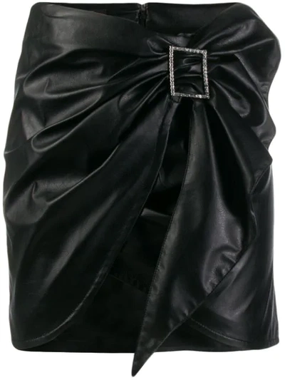 Pinko Draped Mini Skirt In Black