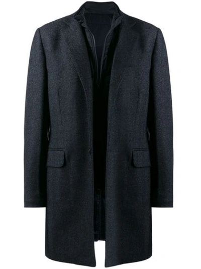 Fay Single-breasted Coat In Blue