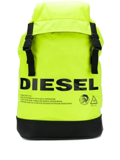 Diesel Neon Logo Warning Backpack In H5221 Yellow
