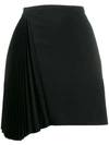 N°21 Asymmetric Pleated Mini Skirt In Black