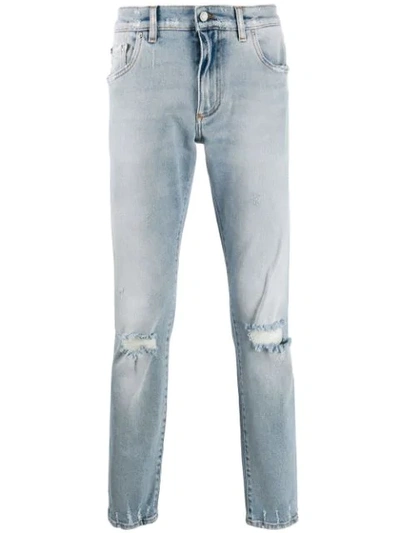 Dolce & Gabbana Rip Detail Jeans In Blue