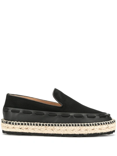 Bottega Veneta Canvas And Leather Espadrilles In Black