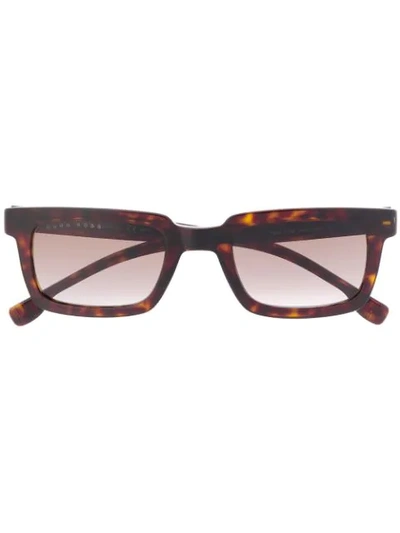 Hugo Boss Square Shaped Sunglasses In Brown