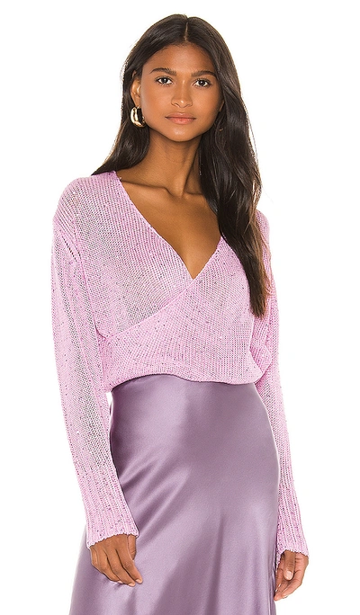 Michelle Mason Cross Wrap Sweater In Bubblegum