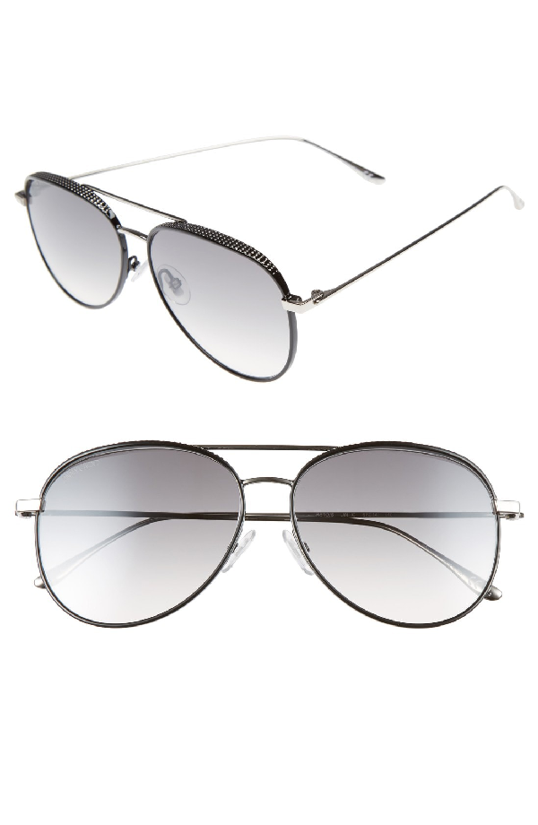 Jimmy Choo Reto 57mm Sunglasses - Shiny Black/ Grey Silver | ModeSens