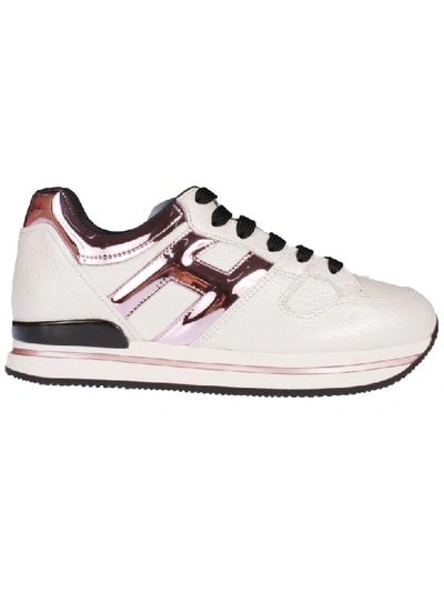 Hogan H222 Platform Sneakers In White/pink