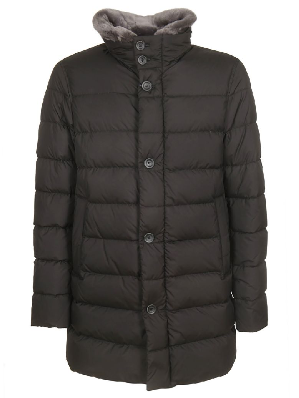 Herno Button Up Padded Jacket In Black | ModeSens