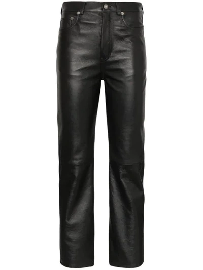 Saint Laurent Straight-leg Cropped Trousers In 1000 Black