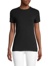Saks Fifth Avenue Women's Collection Plaited Shine Knit T-shirt In Black