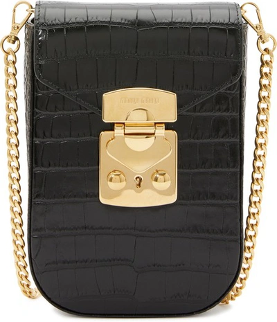 Miu Miu Miu Confidential Mini Shoulder Bag In Black