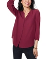 Nydj Pintuck-back Blouse In Grenache