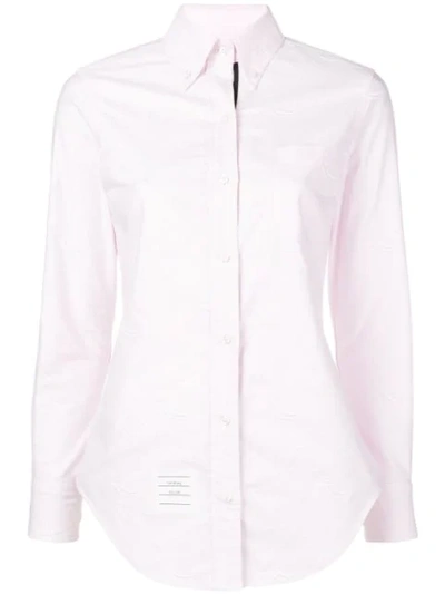 Thom Browne Pink Duck Embroidery Point Collar Shirt