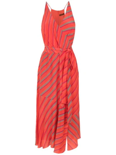 A.brand Vestido Listras Optical - Est Listra Optical Vermelho - Rot In Red