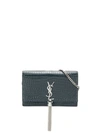 Saint Laurent Kate Tassel Chain Wallet In Grey