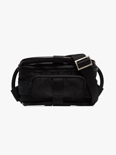 Y/project Leather-trimmed Belt Bag In Black