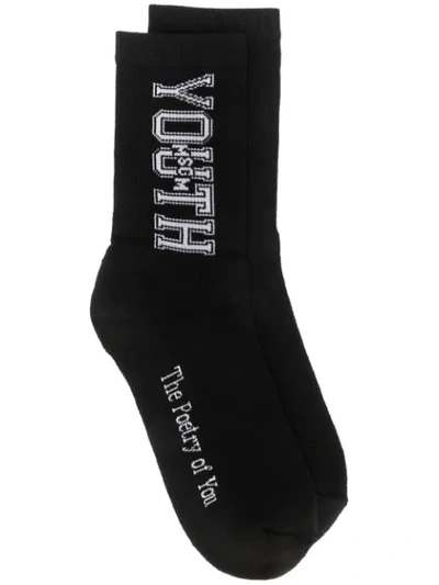 Msgm Embroidered Socks - Black