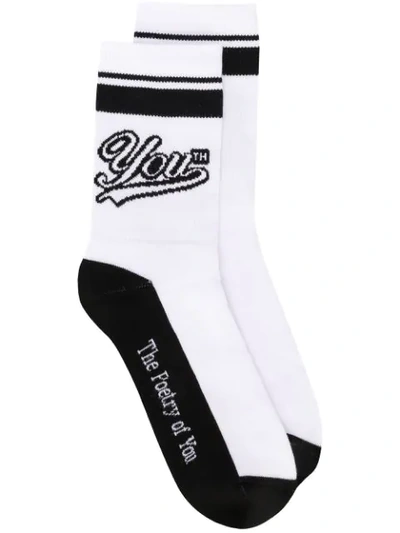Msgm Embroidered Socks - White