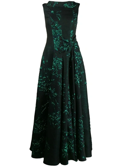 Talbot Runhof Toriel Silk Jacquard Dressr In Green
