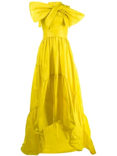 Talbot Runhof Toucan Evening Dress In Yellow