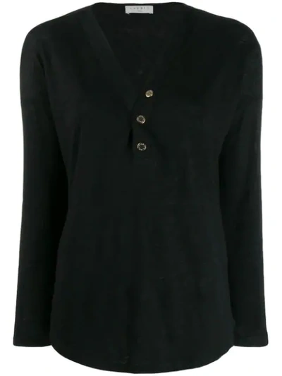 Sandro Linelle Knitted Top In Black