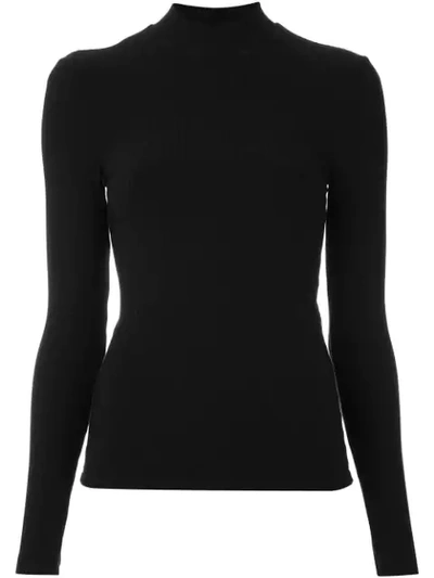 Abrand A.brand Blusa ml Gola Alta Canelada - Preto - Black