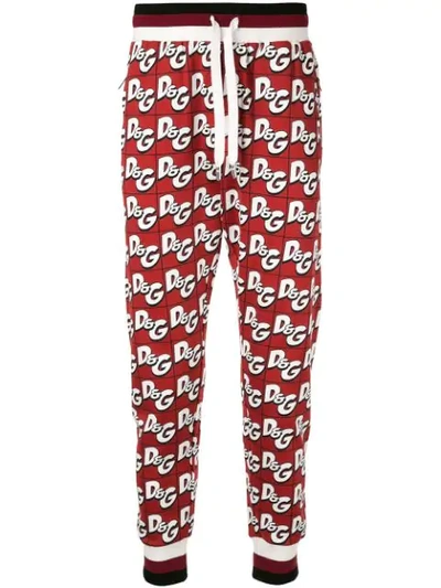 Dolce & Gabbana Dg Logo Track Trousers In Red
