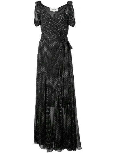 Diane Von Furstenberg Belinda Crinkled Wrap Dress In Black