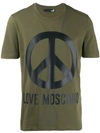 Love Moschino Logo Print T-shirt In Green