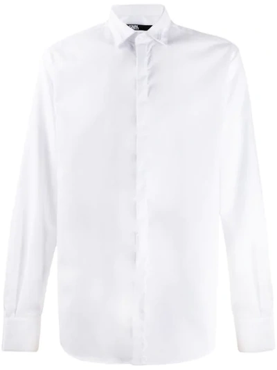 Karl Lagerfeld Slim Fit Tailored Shirt In White