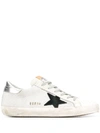 Golden Goose Superstar Sneakers In White Cord-silver Lurex