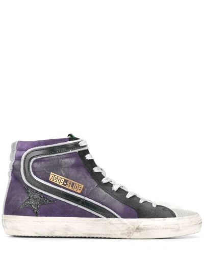 Golden Goose Slide Sneakers In Purple