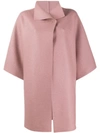 Harris Wharf London Cropped Sleeves Oversized Coat In Pink