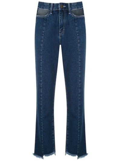 Framed Cut Skinny Jeans In Blue