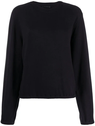 Helmut Lang Buckle Sleeve Sweatshirt In Blue