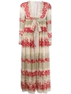 Red Valentino Dreaming Peony-print Muslin Dress In Neutrals