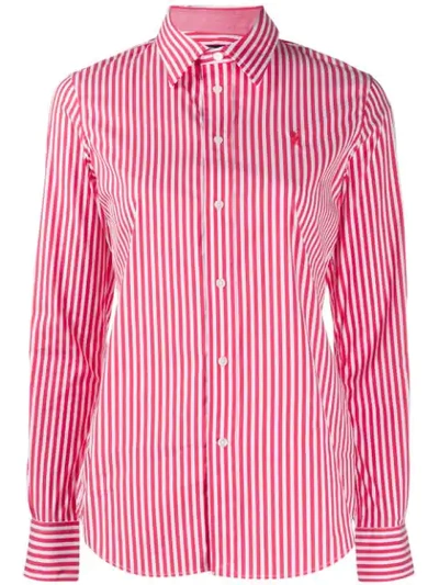 Polo Ralph Lauren Striped Slim Fit Shirt In Red