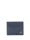 Prada Saffiano Leather Cardholder In Blue