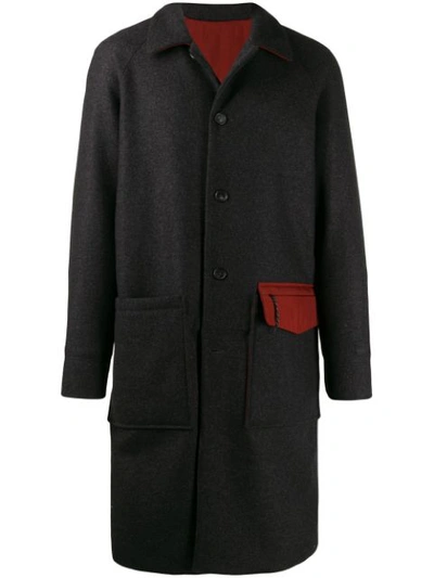 Kenzo Single Breasted Coat In Grey