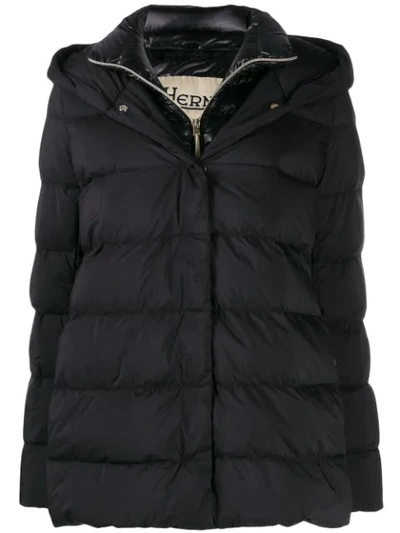Herno Layered Padded Jacket In Black