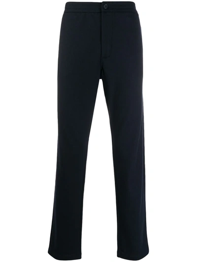 Giorgio Armani High-waisted Ribbed Trousers In Blue