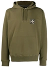 Love Moschino Logo Plaque Hoodie In Green