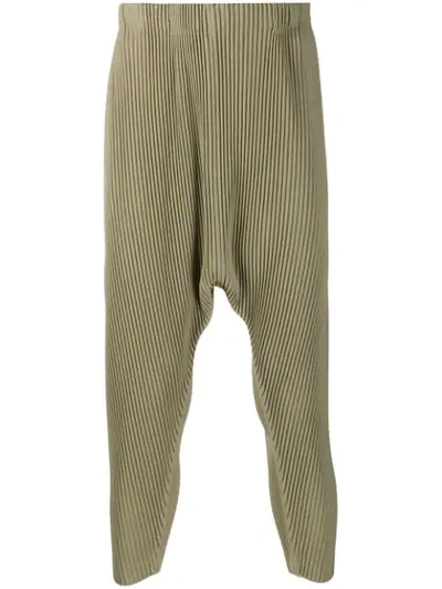 Issey Miyake Homme Plissé  Dropped-crotch Pleated Trousers - Neutrals