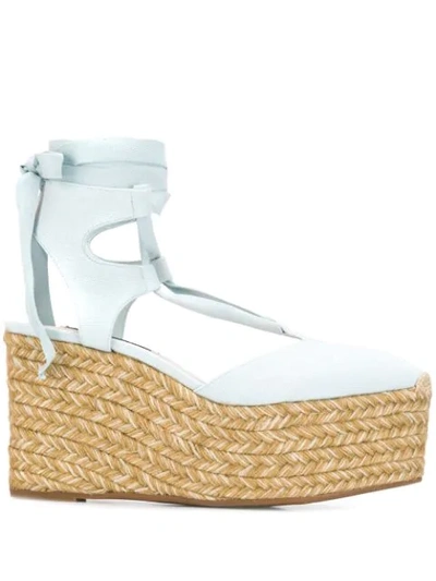 Stuart Weitzman Wedge Espadrille Sandals In Blue