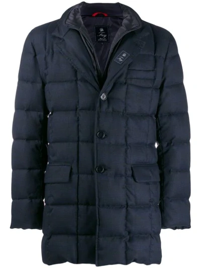 Fay Quilted Down Jacket In Rho0300 Blue