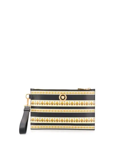 Versace Barocco Pouch In Black