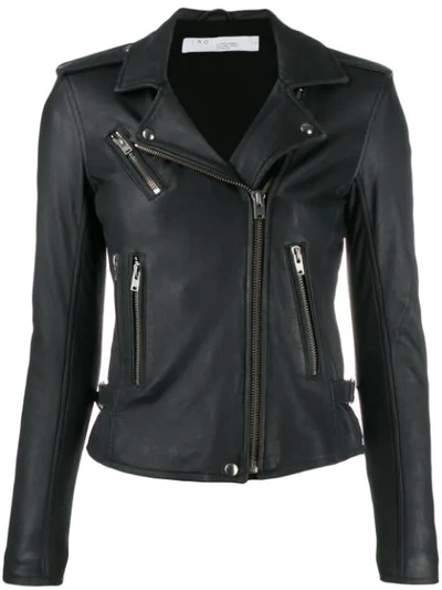 Iro Classic Leather Jacket In Slate Grey