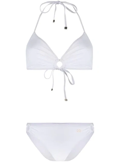 Dolce & Gabbana Triangle Bikini Set In White