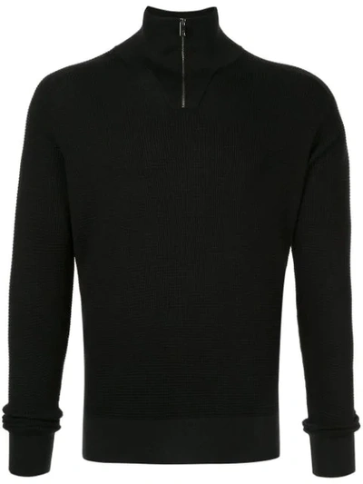 Dolce & Gabbana Slim-fit Zip-up Pullover In Black